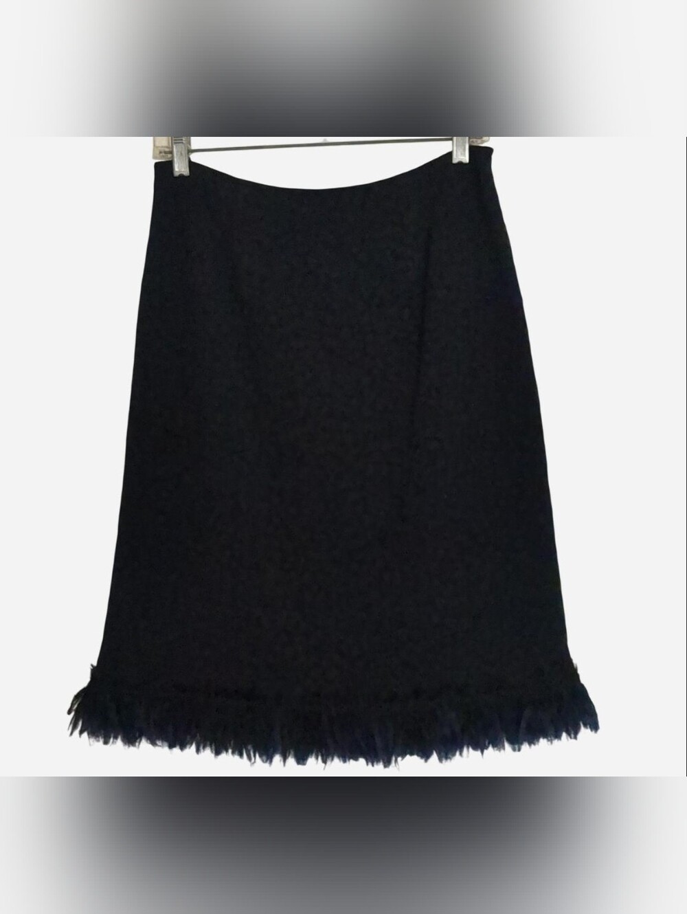 Rickie Freeman for Teri Jon Luxury Black Trim Straight Skirt - Size 8